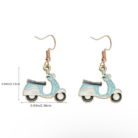 🆕New Cartoon Enamel Retro Bus, Motorcycle,Roller Skates, Graduation Cap Earrings - Picture 14 of 14